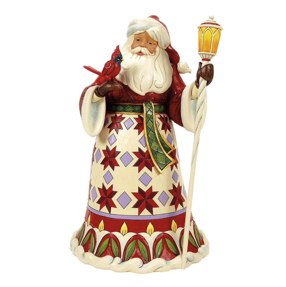 Jim Shore Heartwood Creek Santa Cardinal on Hand Figurine, 12.12"