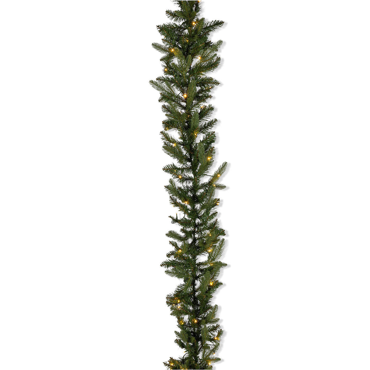 9 ft Pre-Lit Natural Cut Saginaw Spruce Garland with 100 Color-Changing LED Lights