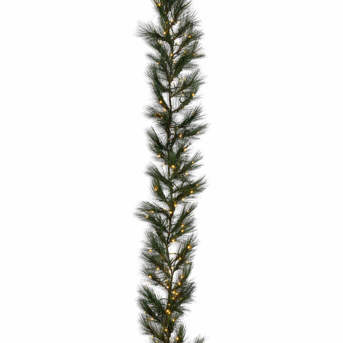 9 ft Pre-Lit Scandi Hard Needle Christmas Garland with 250 Warm White LED Lights