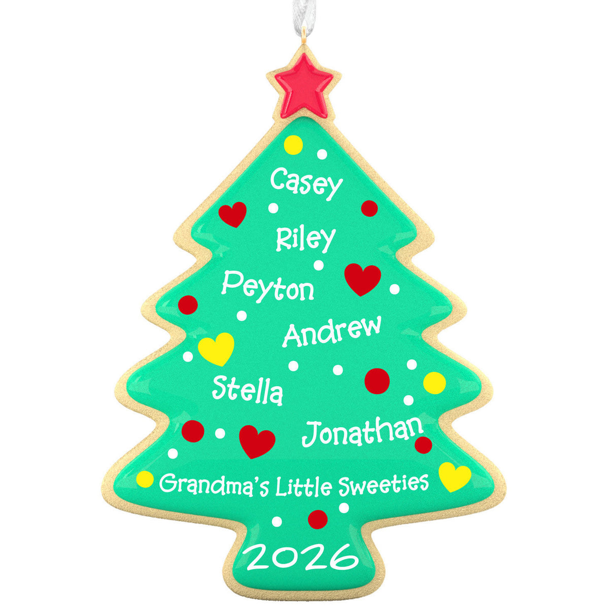 Sweet Memories Sugar Cookie Tree Personalized Ornament, Custom Text
