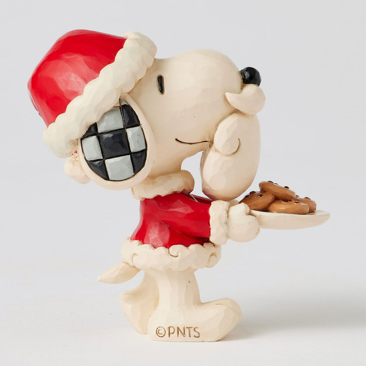 Jim Shore Peanuts Snoopy Santa With Cookie Plate Mini Figurine, 3.3"