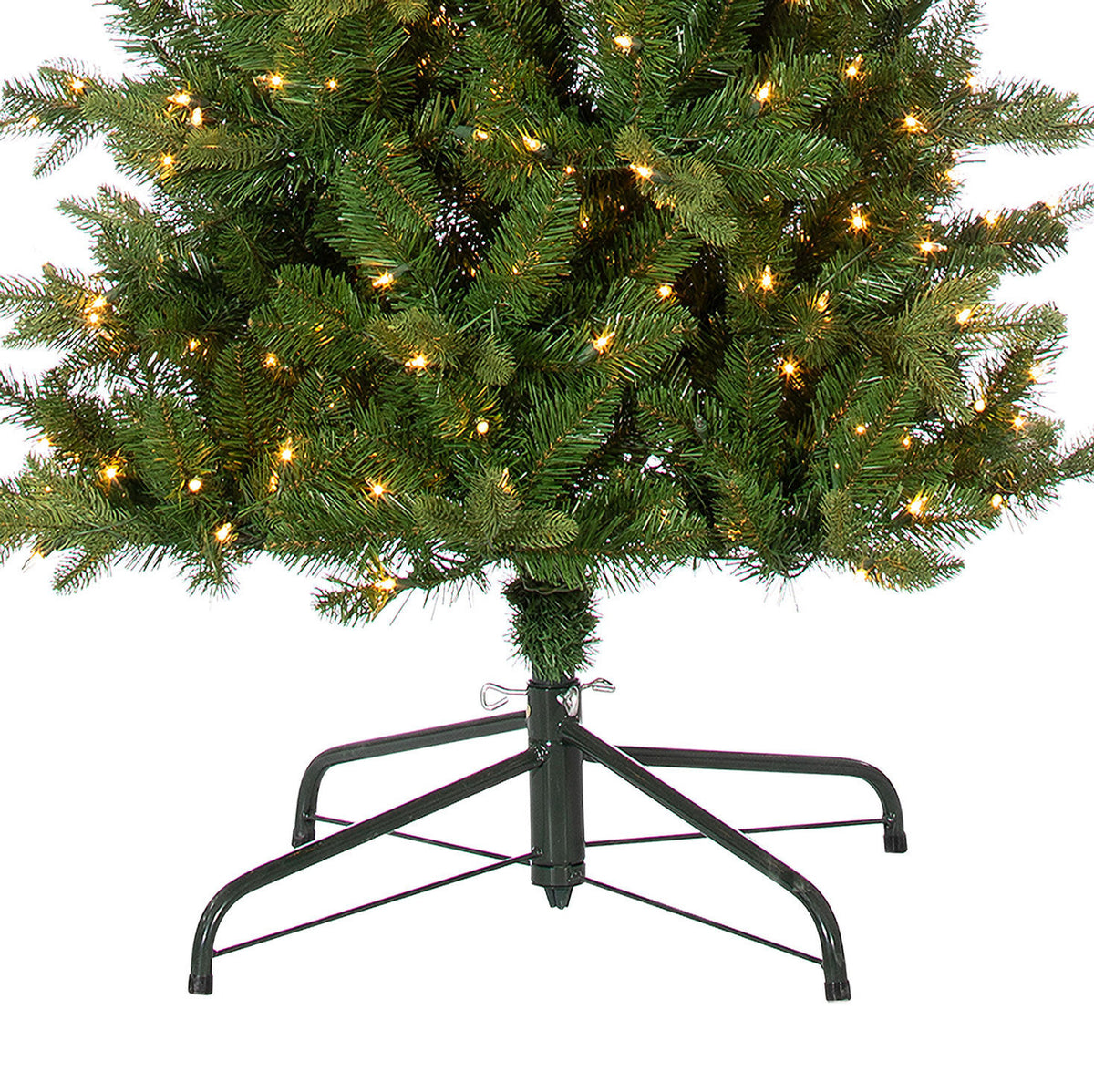6.5 ft Pre-Lit Natural Cut Narrow Saginaw Spruce Christmas Tree with 300 Color-Changing LED Lights
