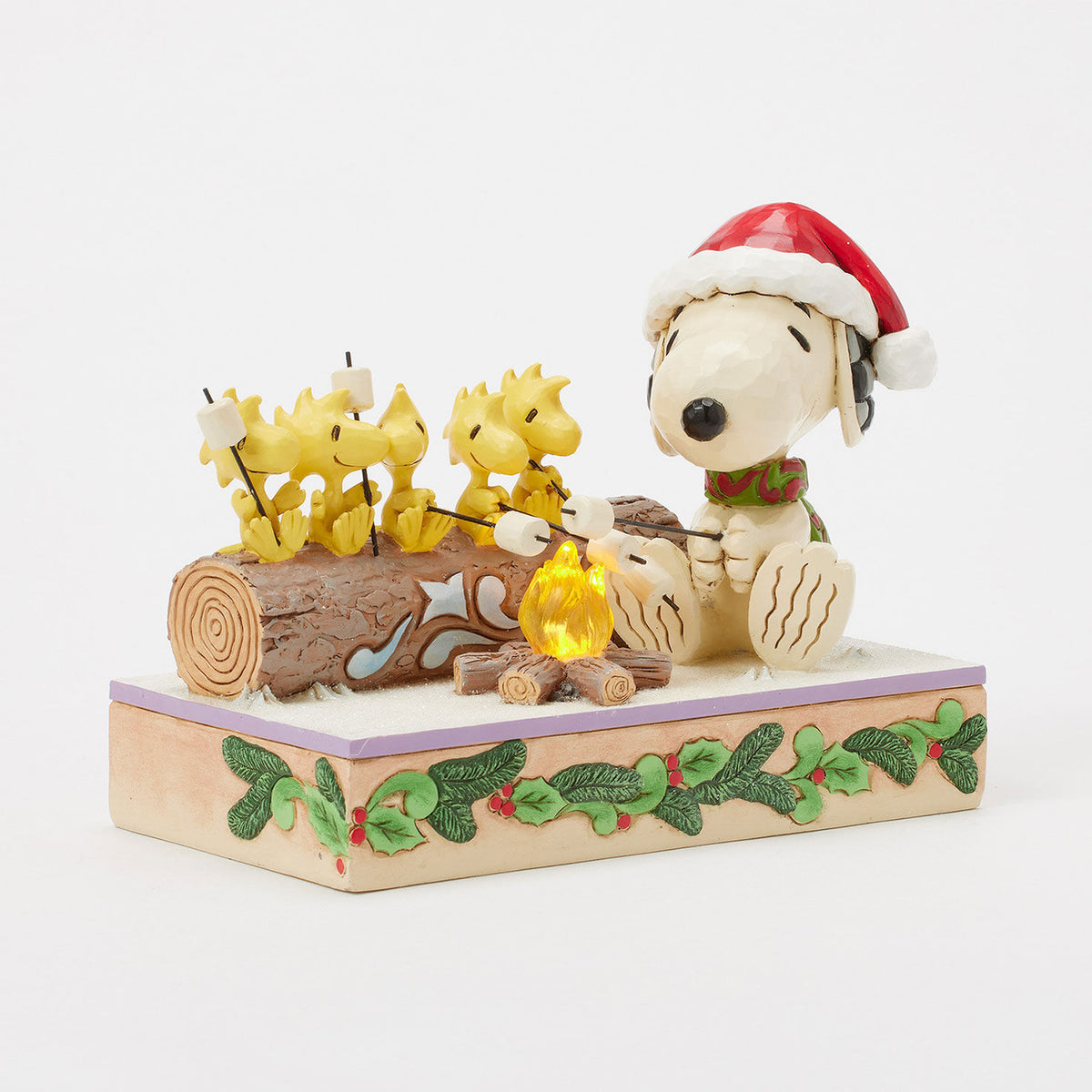 Jim Shore Peanuts Snoopy and Friends Light-Up Campfire Figurine, 5"