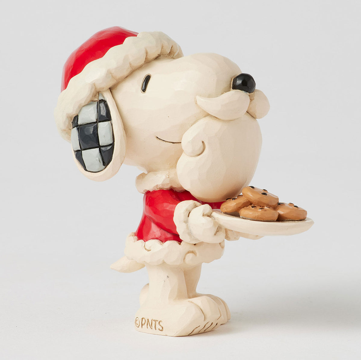 Jim Shore Peanuts Snoopy Santa With Cookie Plate Mini Figurine, 3.3"
