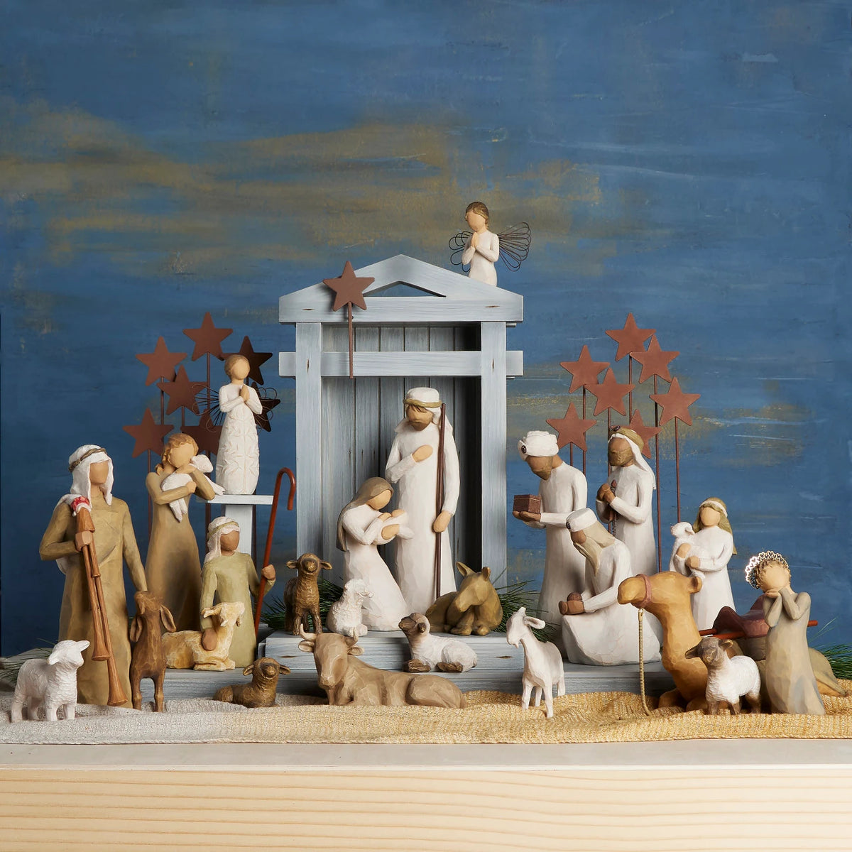 Nativity Premier plus Shepherds, Animals and Angels, 24-piece Set