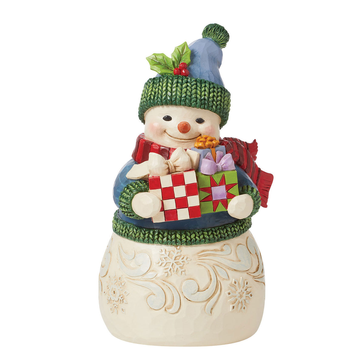 Jim Shore Snowman With Presents Figurine, 8.4"