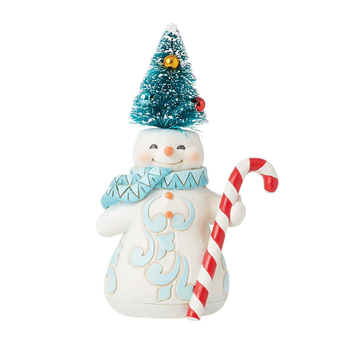 Jim Shore Snowman With Mini Tree Hat Figurine, 5.7"