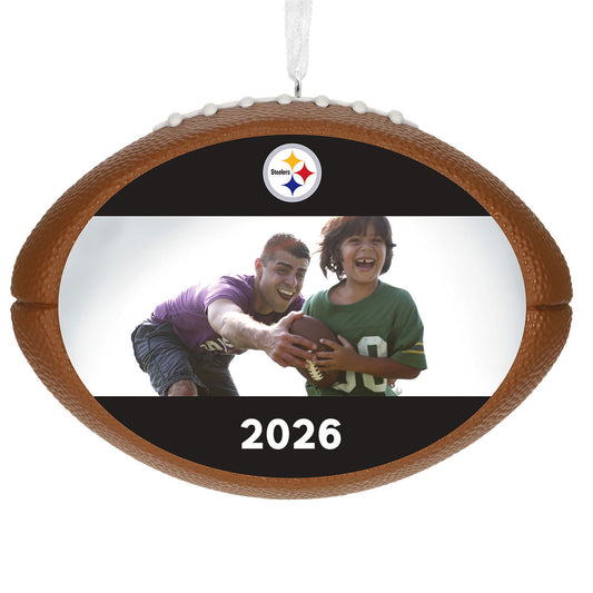 NFL Pittsburgh Steelers Football Personalized Ornament, Custom Photo and Text