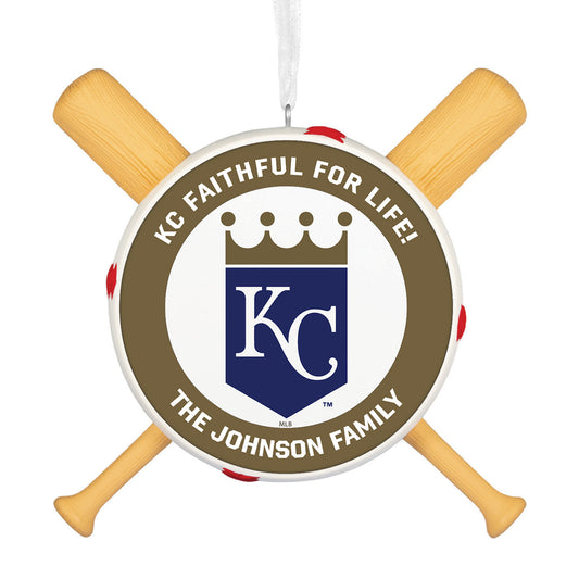 MLB Kansas City Royals™ Baseball Personalized Ornament, Custom Text
