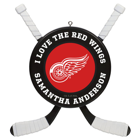 NHL Detroit Red Wings® Hockey Personalized Ornament, Custom Text