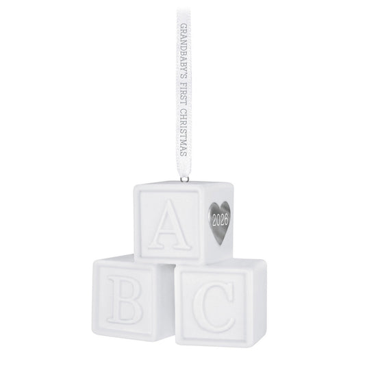 Grandbaby's First Christmas Blocks 2026 Porcelain Ornament