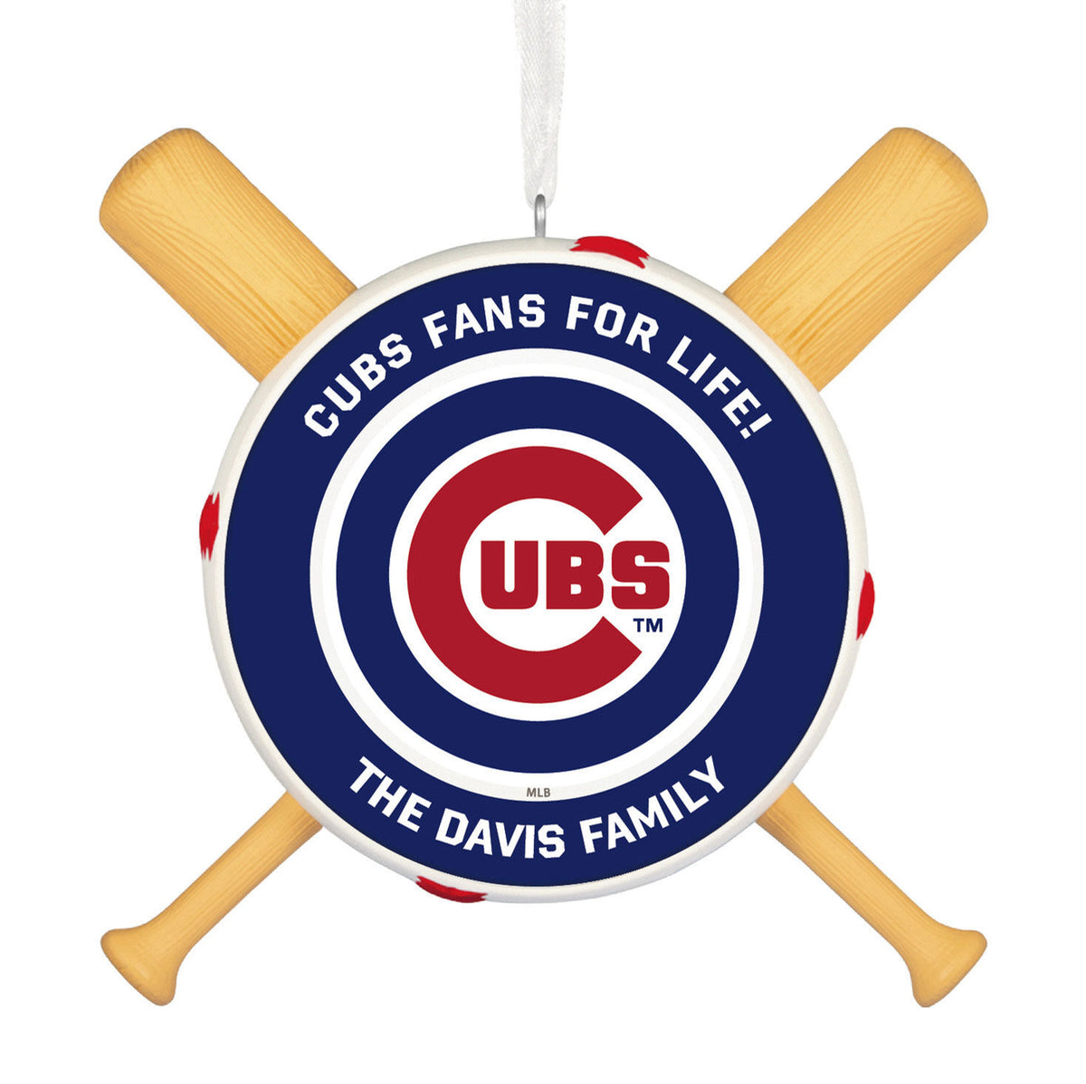 MLB Chicago Cubs™ Baseball Personalized Ornament, Custom Text