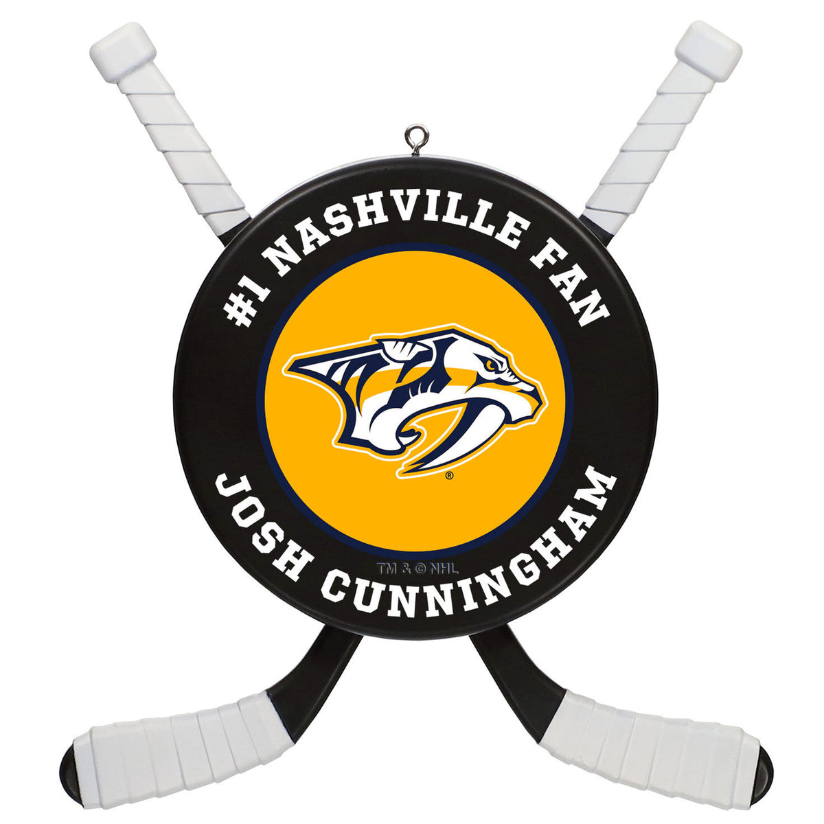 NHL Nashville Predators® Hockey Personalized Ornament, Custom Text