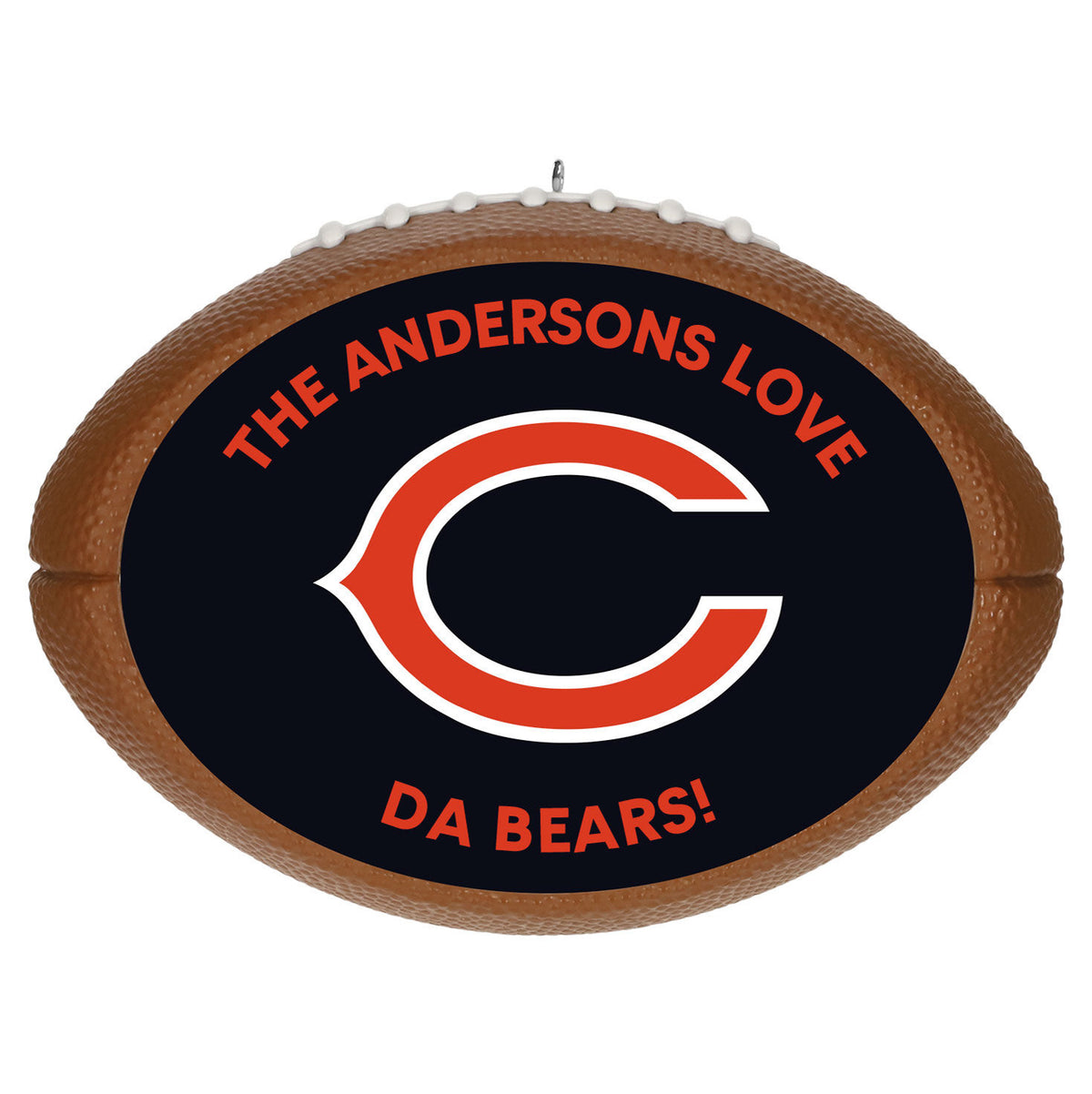 NFL Chicago Bears Football Personalized Ornament, Custom Text