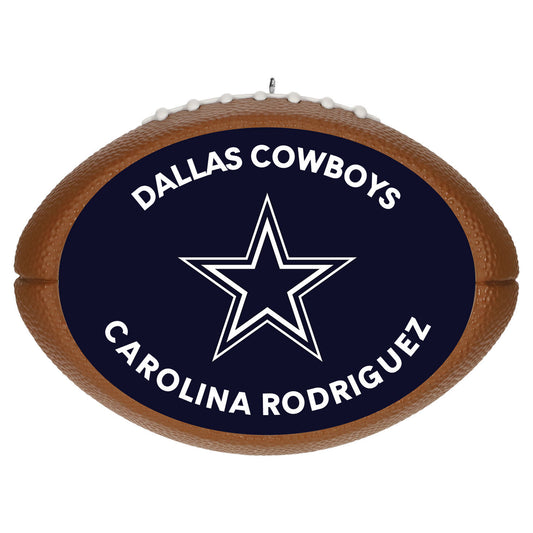 NFL Dallas Cowboys Football Personalized Ornament, Custom Text