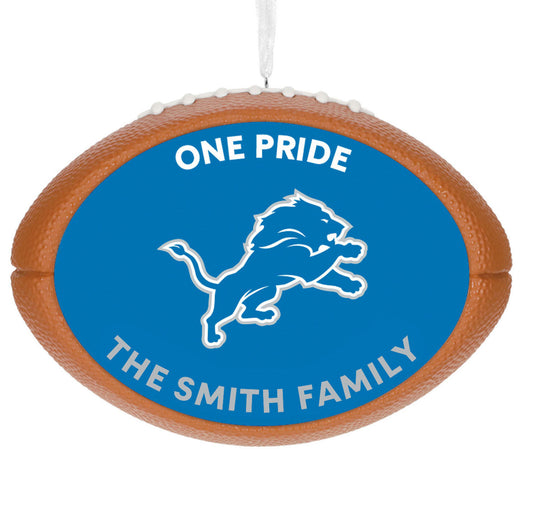 NFL Detroit Lions Football Personalized Ornament, Custom Text