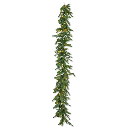 Natural Cut "Hallmark" Fir Garland 9' x 12" 200 LED Lights