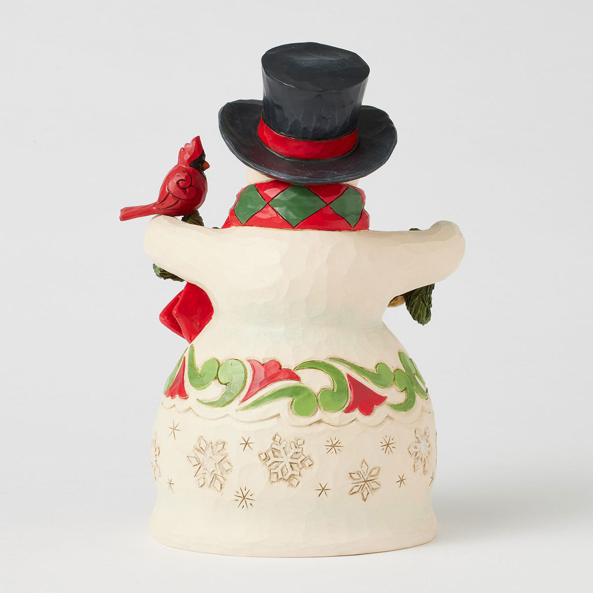 Jim Shore Heartwood Creek Snowman With Garland and Cardinal Figurine, 8.75"