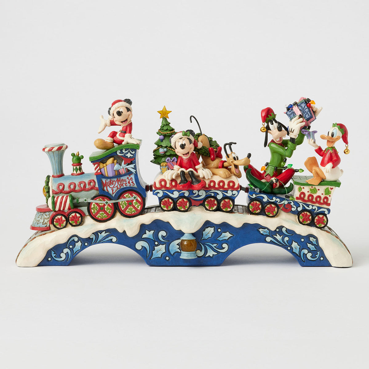 Jim Shore Mickey Mouse and Friends Light-Up Musical Train Figurine, 8.64"