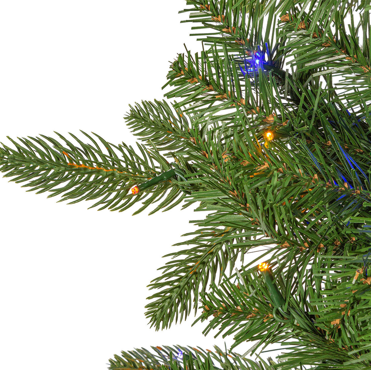 9 ft Pre-Lit Natural Cut Narrow Saginaw Spruce Christmas Tree with 750 Color-Changing LED Lights