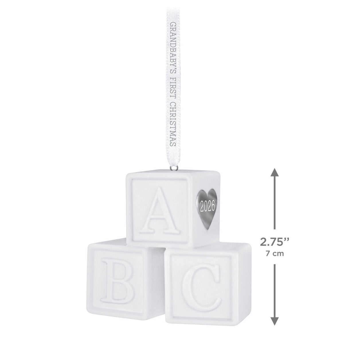 Grandbaby's First Christmas Blocks 2026 Porcelain Ornament