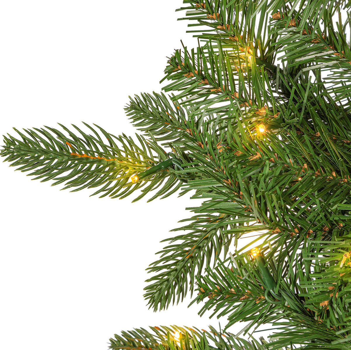 12 ft Pre-Lit Natural Cut Narrow Saginaw Spruce Christmas Tree with 1100 Color-Changing LED Lights