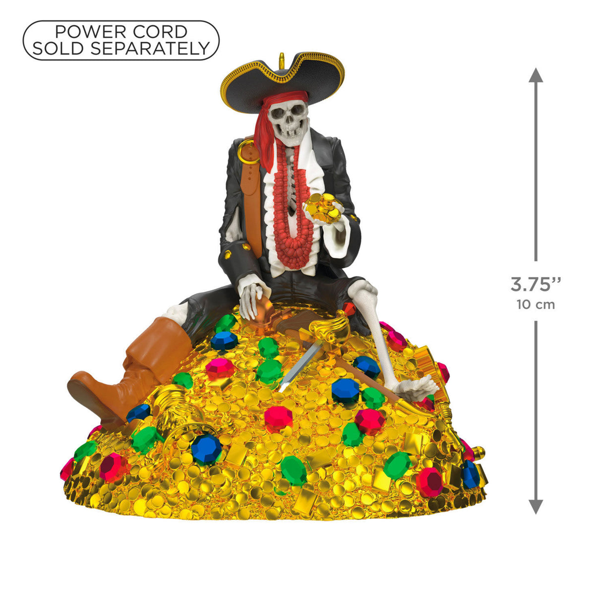 Disney Pirates of the Caribbean Collection Treasure Skeleton Ornament With Light and Sound