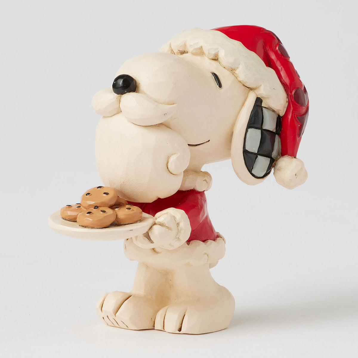 Jim Shore Peanuts Snoopy Santa With Cookie Plate Mini Figurine, 3.3"
