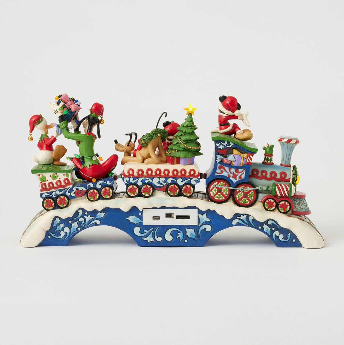 Jim Shore Mickey Mouse and Friends Light-Up Musical Train Figurine, 8.64"