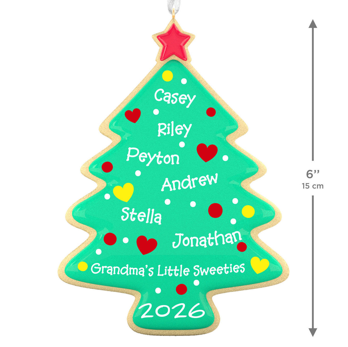 Sweet Memories Sugar Cookie Tree Personalized Ornament, Custom Text