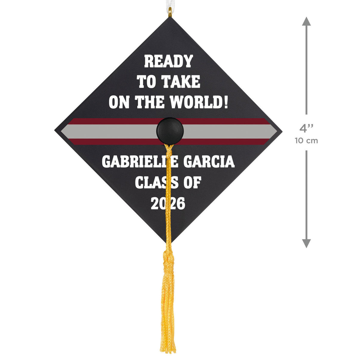 Graduation Cap Personalized Ornament, Custom Text