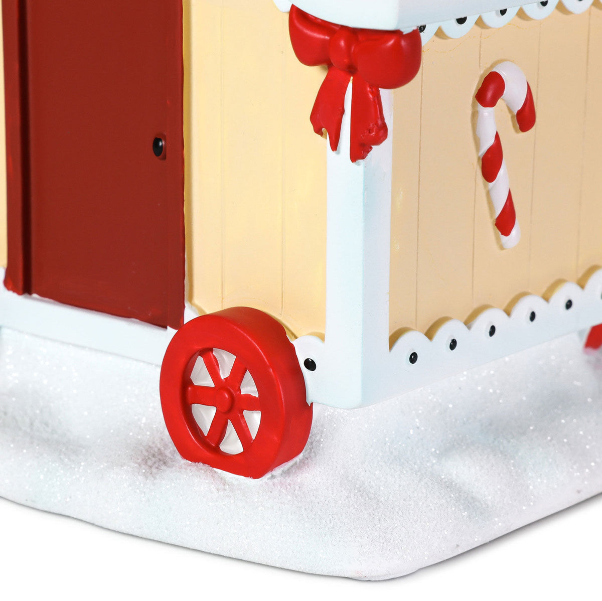 Magic Snowman Village Hot Cocoa Cart Tabletop Decoration, 4.25"
