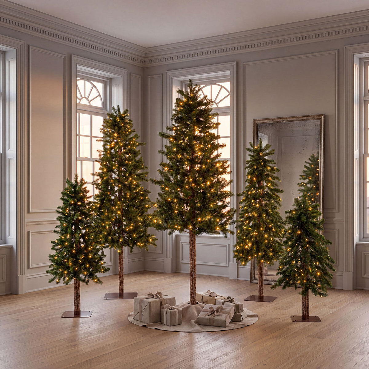 3 ft Pre-Lit Alpine Christmas Tree with 50 Color-Changing LED Lights and 119 Tips