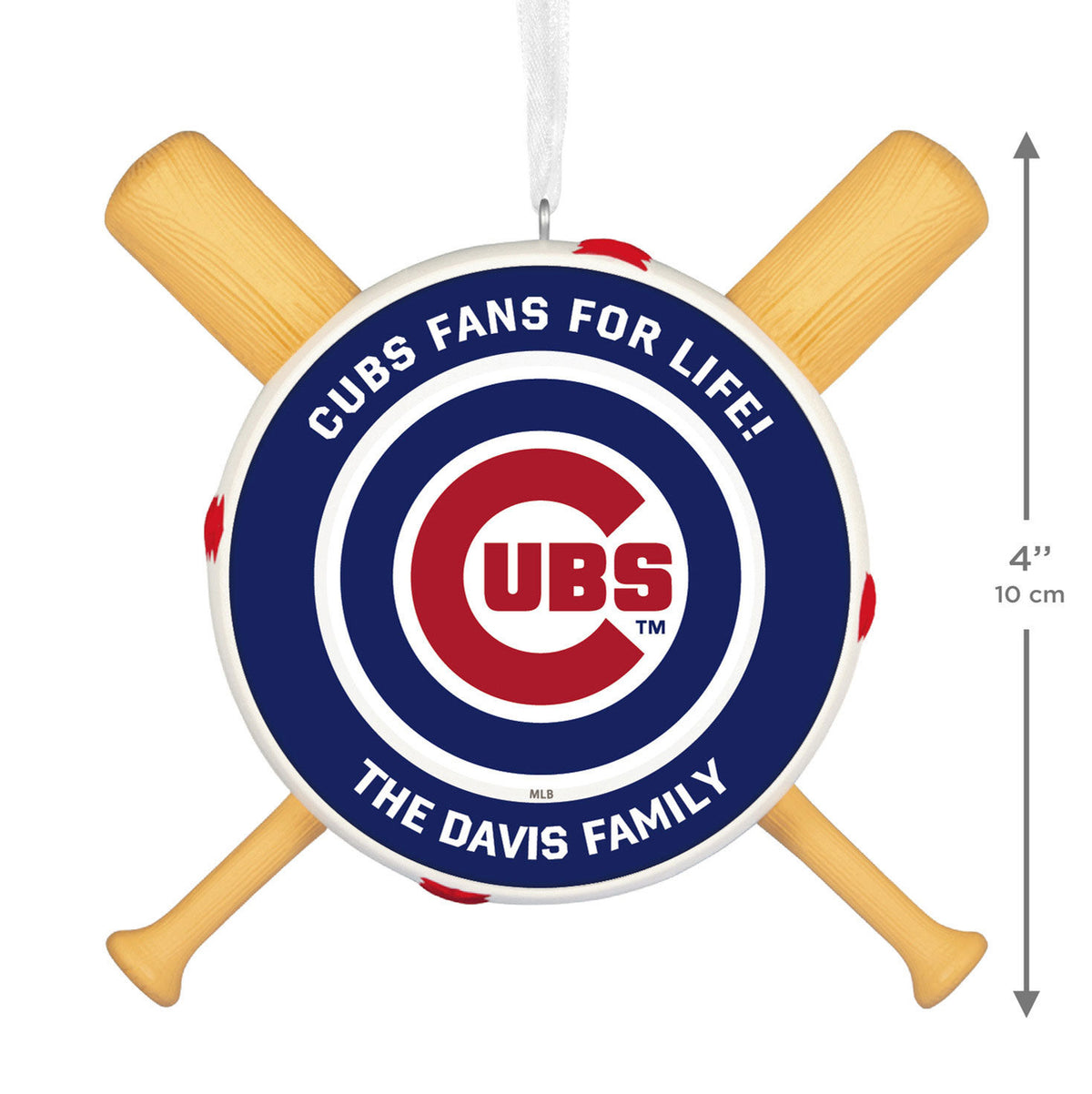 MLB Chicago Cubs™ Baseball Personalized Ornament, Custom Text