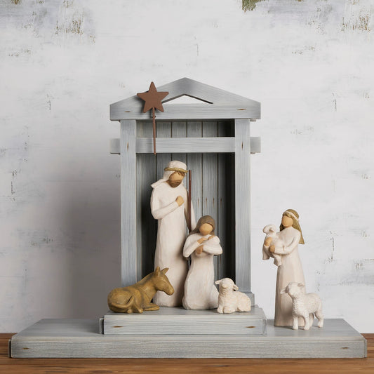 Nativity Deluxe: Starter Figures plus Crèche, 7-piece Set