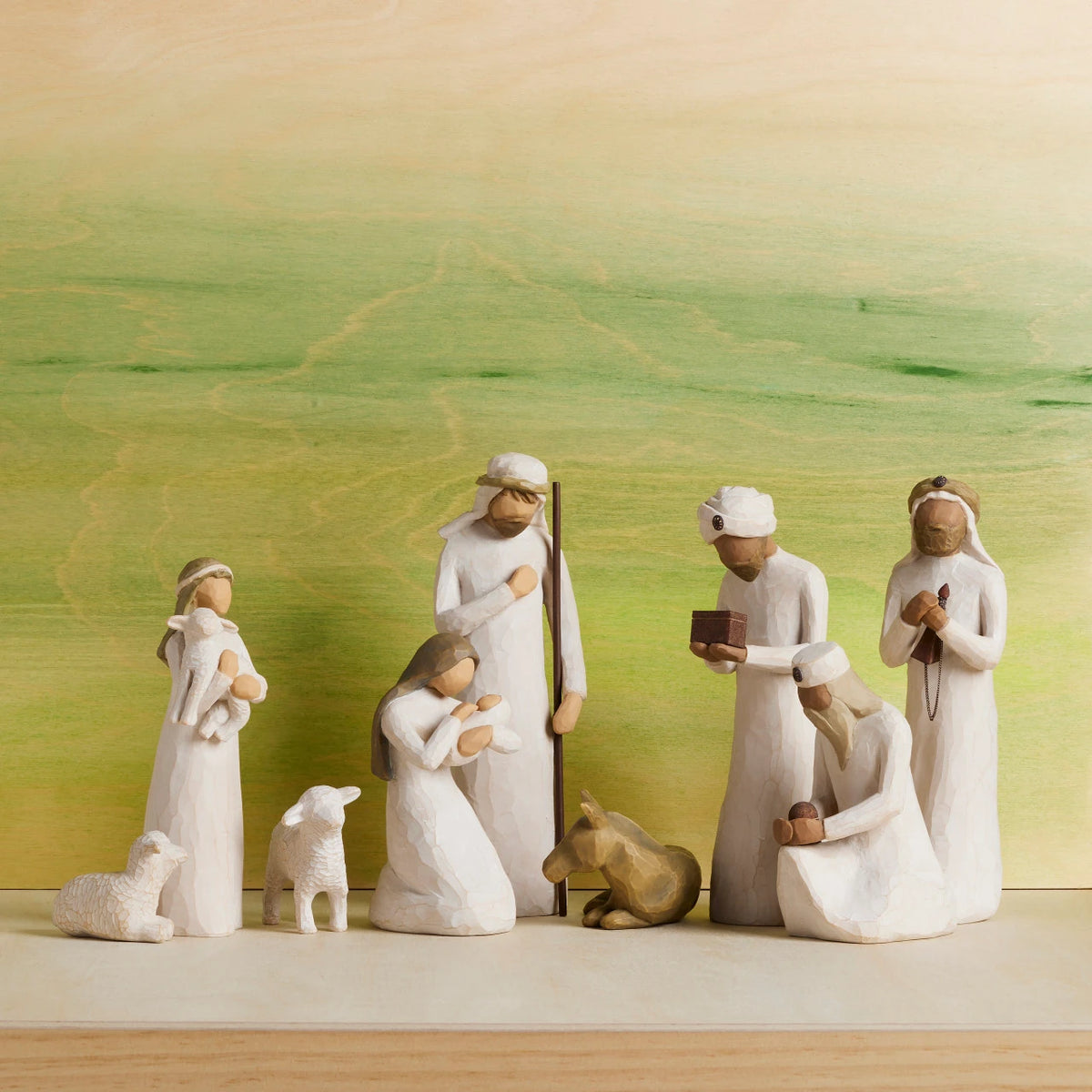 Nativity Starter Figures plus The Three Wisemen, 9-piece Set