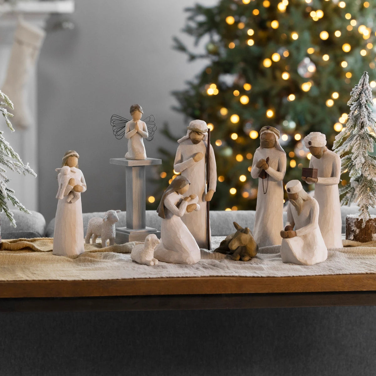 Nativity Starter Figures plus The Three Wisemen and Angel, 11-piece Set