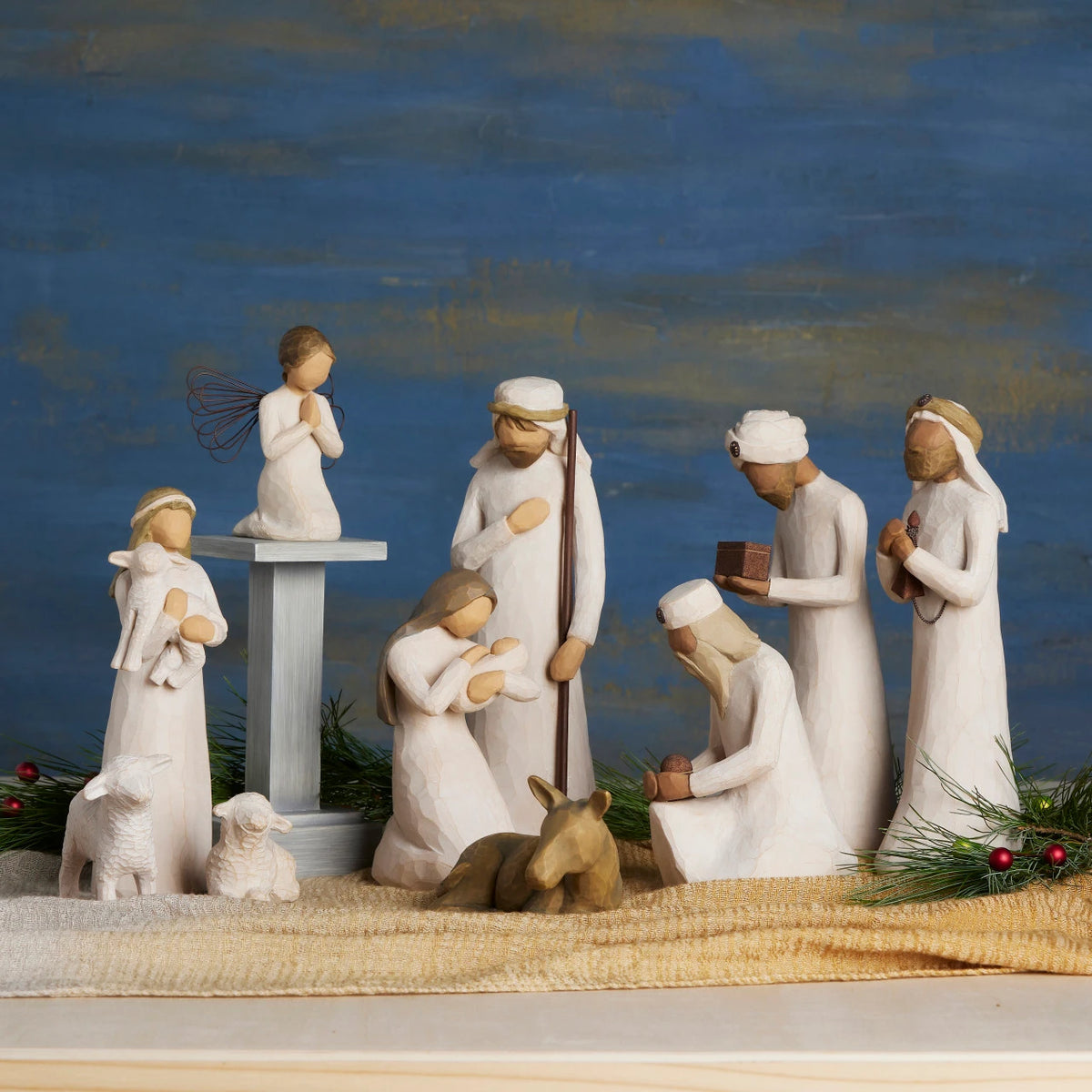 Nativity Starter Figures plus The Three Wisemen and Angel, 11-piece Set