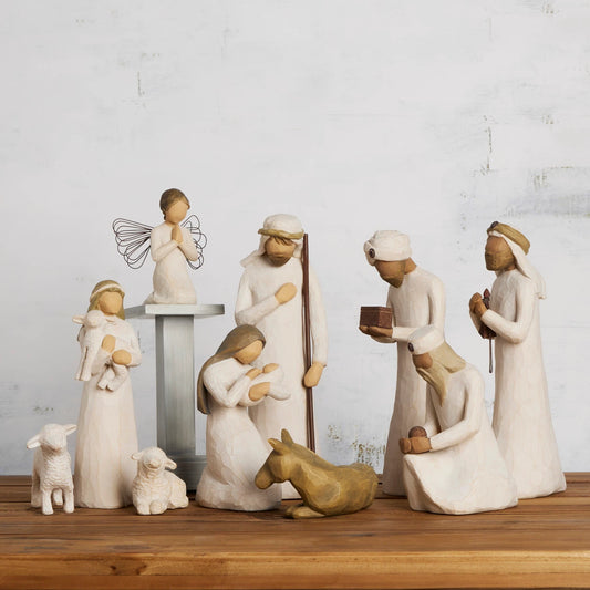 Nativity Starter Figures plus The Three Wisemen and Angel, 11-piece Set